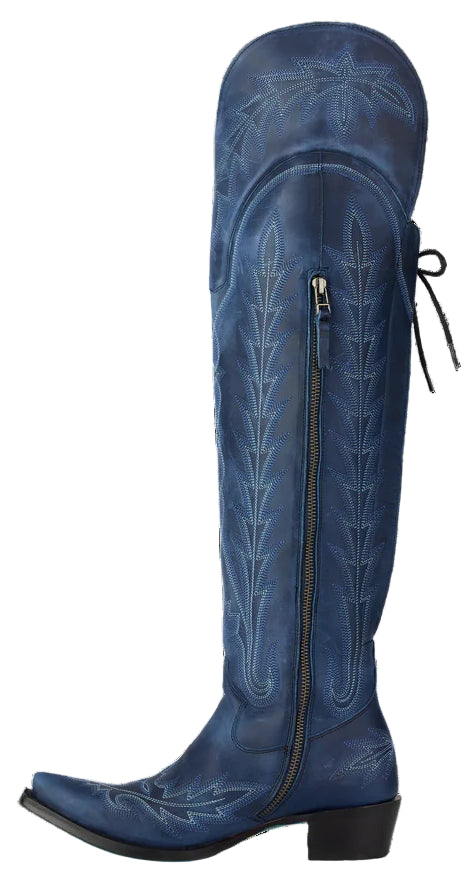 LANE "LEXINGTON" OVER THE KNEE BOOTS in MIDNIGHT NAVY