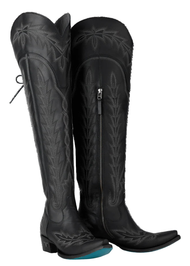 LANE "LEXINGTON" OVER THE KNEE BOOTS in JET BLACK