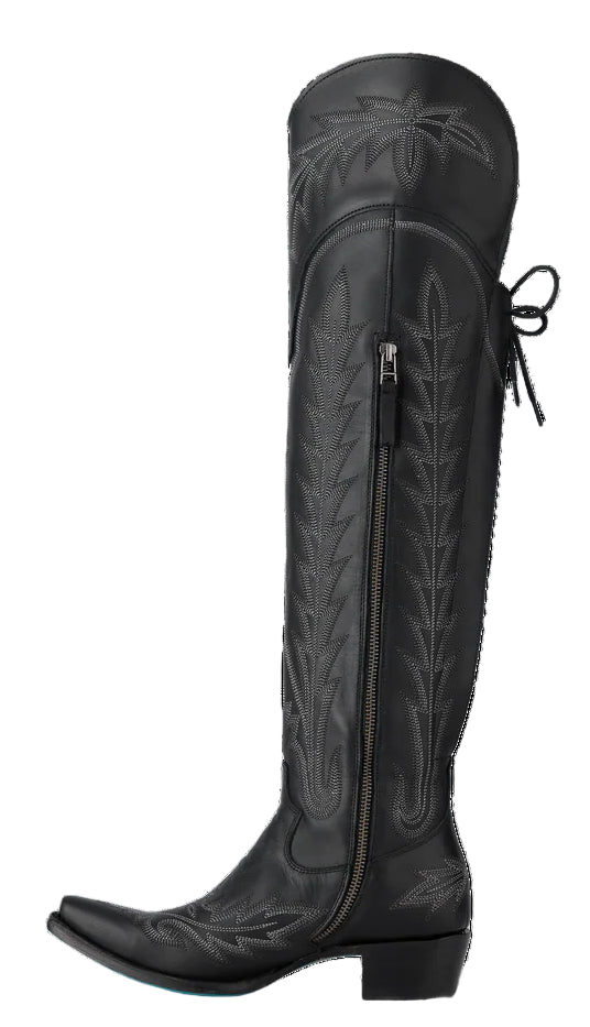 LANE "LEXINGTON" OVER THE KNEE BOOTS in JET BLACK