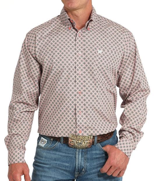 CINCH MEN'S FLORAL PRINT BUTTON DOWN WESTERN SHIRT - PINK