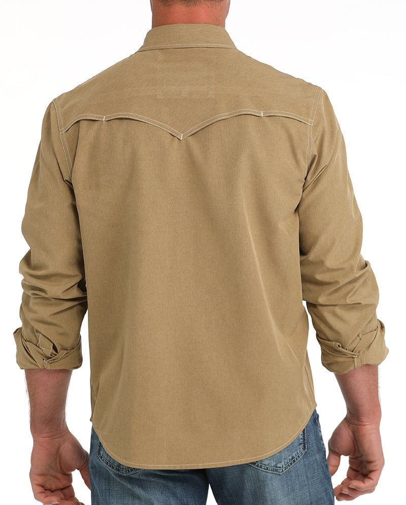CINCH MEN'S ARENAFLEX WESTERN CAMP SHIRT- BROWN