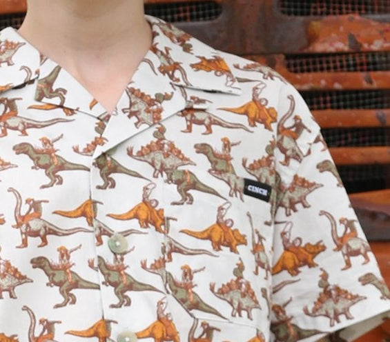 CINCH BOY'S BRONC-A-SAURUS SHORT SLEEVE CAMP SHIRT