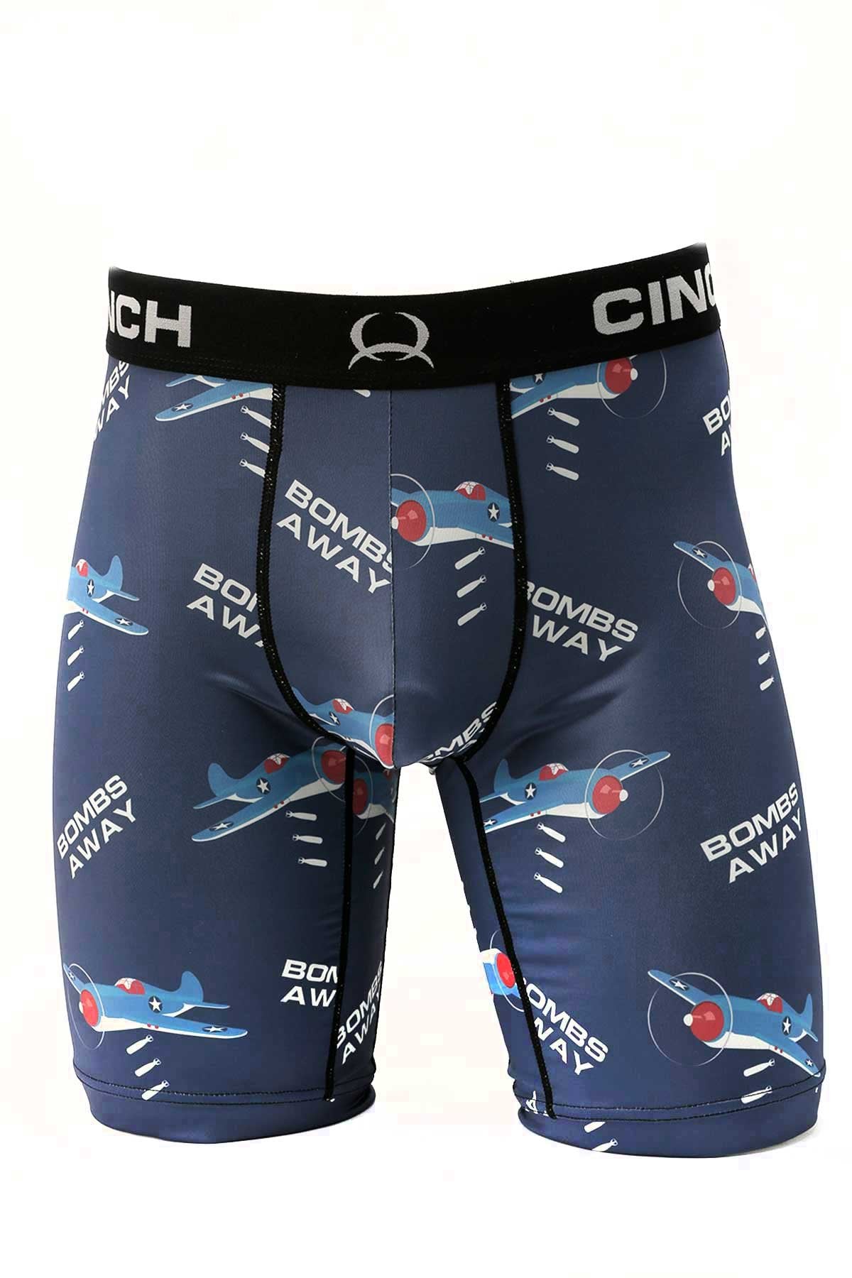 CINCH MEN'S 9" BOMBS AWAY BOXER BRIEFS - BLUE
