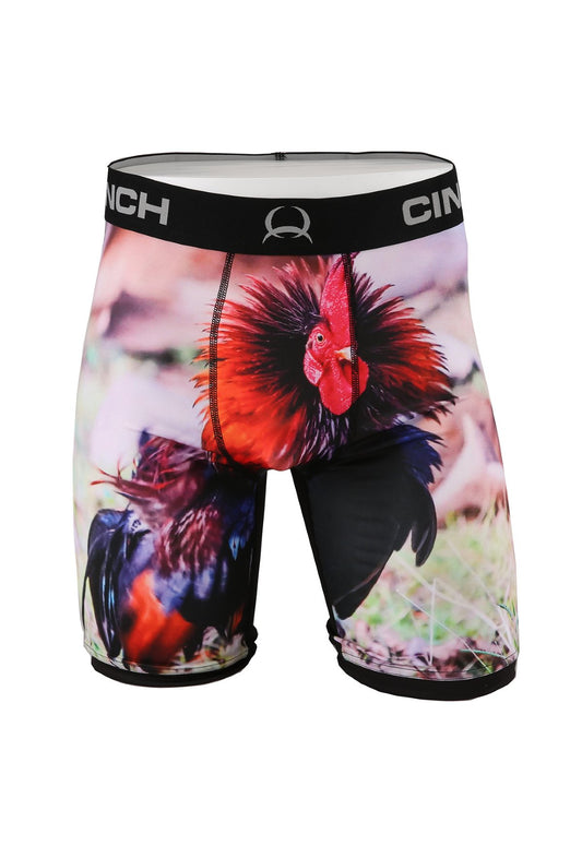 CINCH MEN'S ROOSTER PRINT 9" BOXER BRIEF