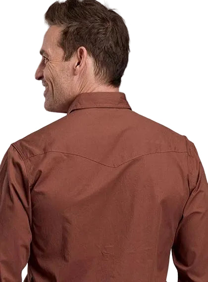 ROPER MEN'S LONG SLEEVE SIENNA BROWN SOLID POPLIN SHIRT 3101