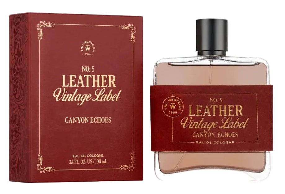 LEATHER NO. 5 VINTAGE LABEL CANYON ECHOES COLOGNE