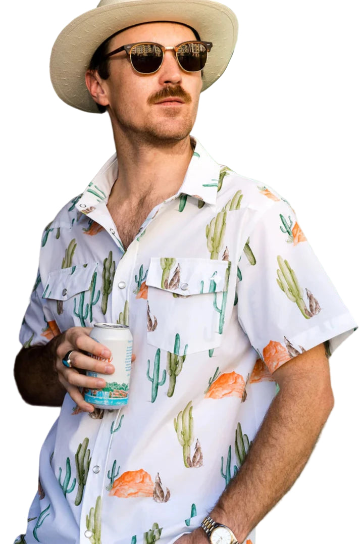 MEN'S CRYING SAGUAROS PEARL SNAP SHORT SLEEVE SHIRT