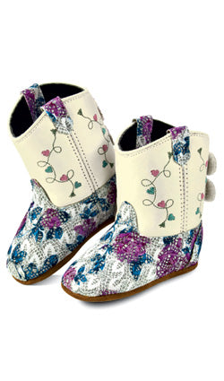 GIRLS INFANT FLORAL SPARKLE BOOTS