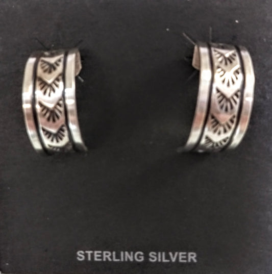 Sterling Silver Half Hoop Earrings