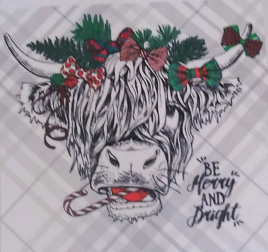 RANCH LIFE "HIGHLAND BE MERRY AND BRIGHT " SILK WILD RAG