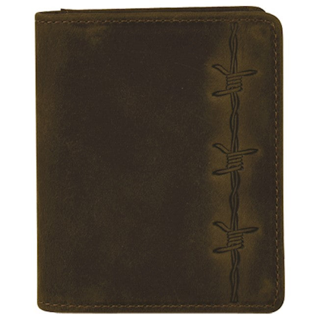 JUSTIN MEN'S FRONT POCKET CARD CASE with BARBED WIRE DESIGN