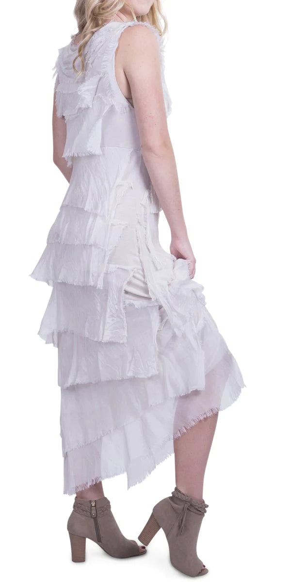 SIENA MAXI RUFFLED DRESS in CREAM