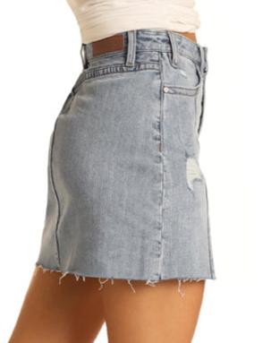 Rock & Roll light wash Denim Skirt