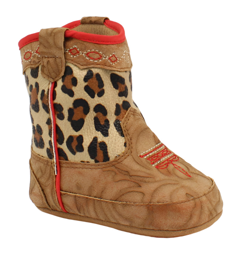 TWISTER "AVERY" BABY BUCKER INFANT BOOT in TAN LEOPARD