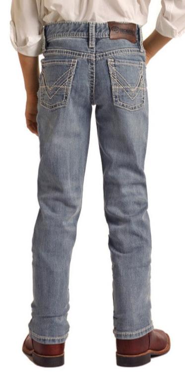 ROCK & ROLL DENIM YOUTH SLIM FIT STRETCH REVOLVER STRAIGHT LEG JEANS