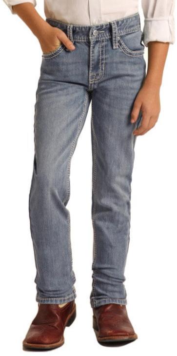 ROCK & ROLL DENIM SLIM FIT STRETCH REVOLVER STRAIGHT LEG JEANS