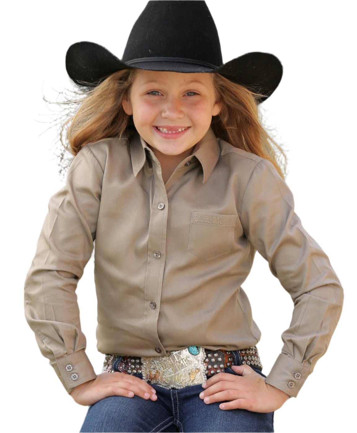 Girl's Cruel Girl Khaki Long Sleeve Shirt