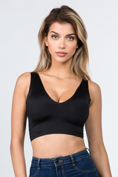 V-NECK SEAMLESS SPORTS BRA