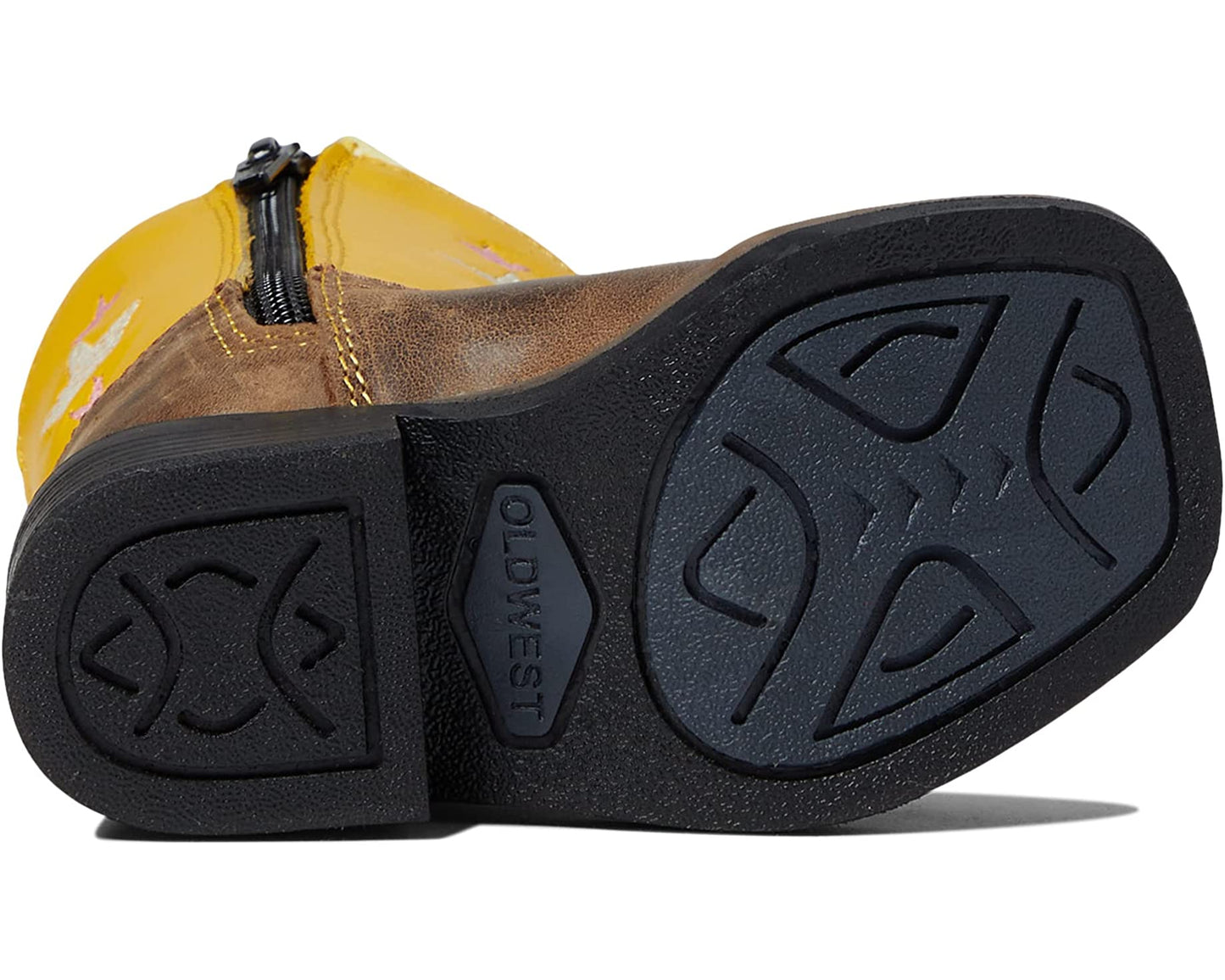 OLD WEST TODDLER GIRLS' YELLOW STAR WESTERN BOOTS - SQUARE TOE