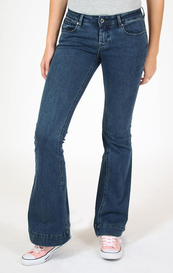 Grace In LA Low Rise Flare Jeans