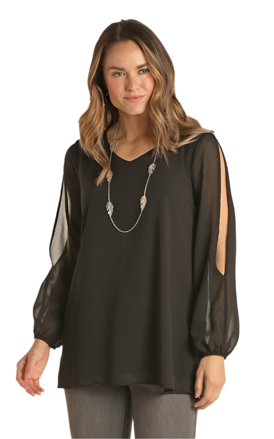 PANHANDLE LADIES SLIT SLEEVE TUNIC TOP