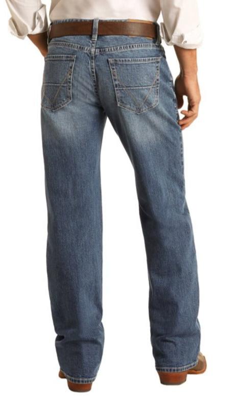 ROCK & ROLL MEN'S Vintage 46 Relaxed Fit ReFlex Double Barrel Straight Leg Jeans