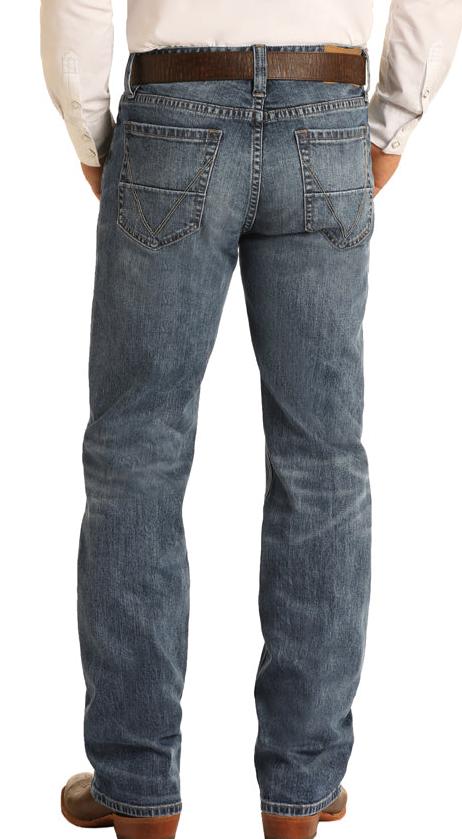 Rock & Roll MEN'S VINTAGE '46 RELAXED FIT STRETCH STRAIGHT BOOTCUT JEANS