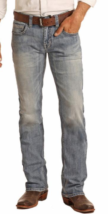 ROCK & ROLL Regular Fit Stretch Medium Vintage Pistol Straight Bootcut Jeans