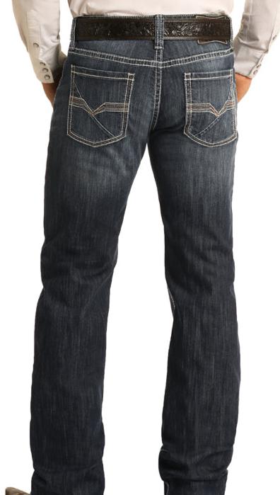 Rock & Roll Men's Pistol Straight Dark Wash