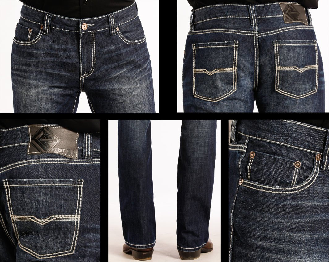 Rock & Roll Men's Pistol Straight DARK WASH JEAN