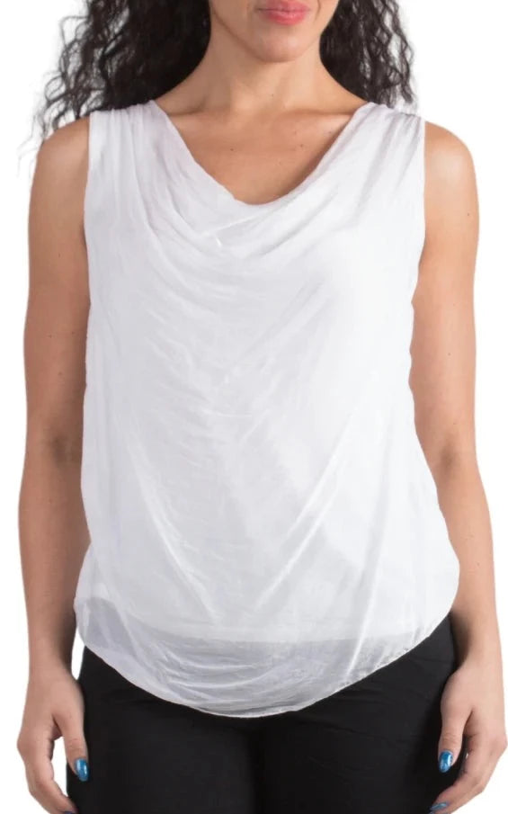 MAGGIA SILK TANK in WHITE