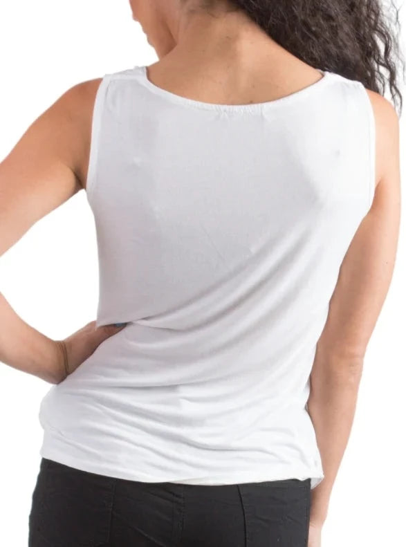 MAGGIA SILK TANK in WHITE