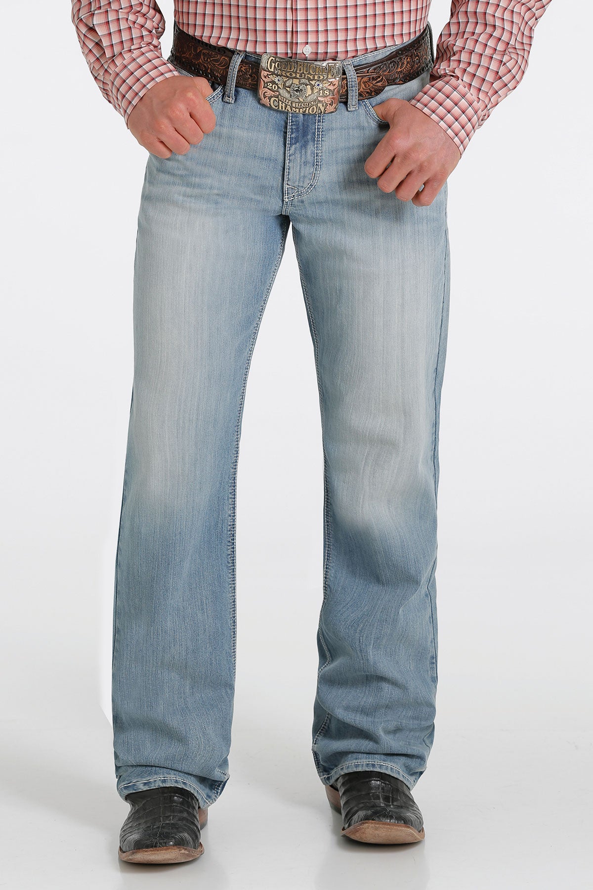 Cinch Men's Grant Bootcut Jeans - Mid Rise, Relaxed, Dark Stonewash –  Rockin R Western Store LLC