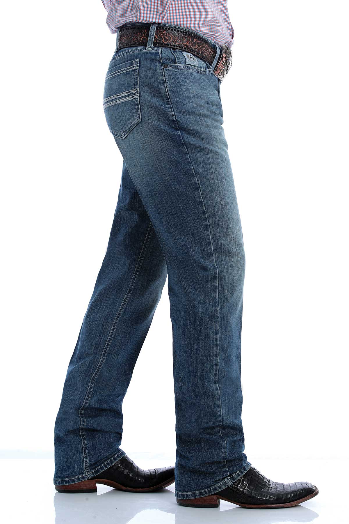 Cinch MEN'S SLIM FIT SILVER LABEL JEAN - MEDIUM STONEWASH