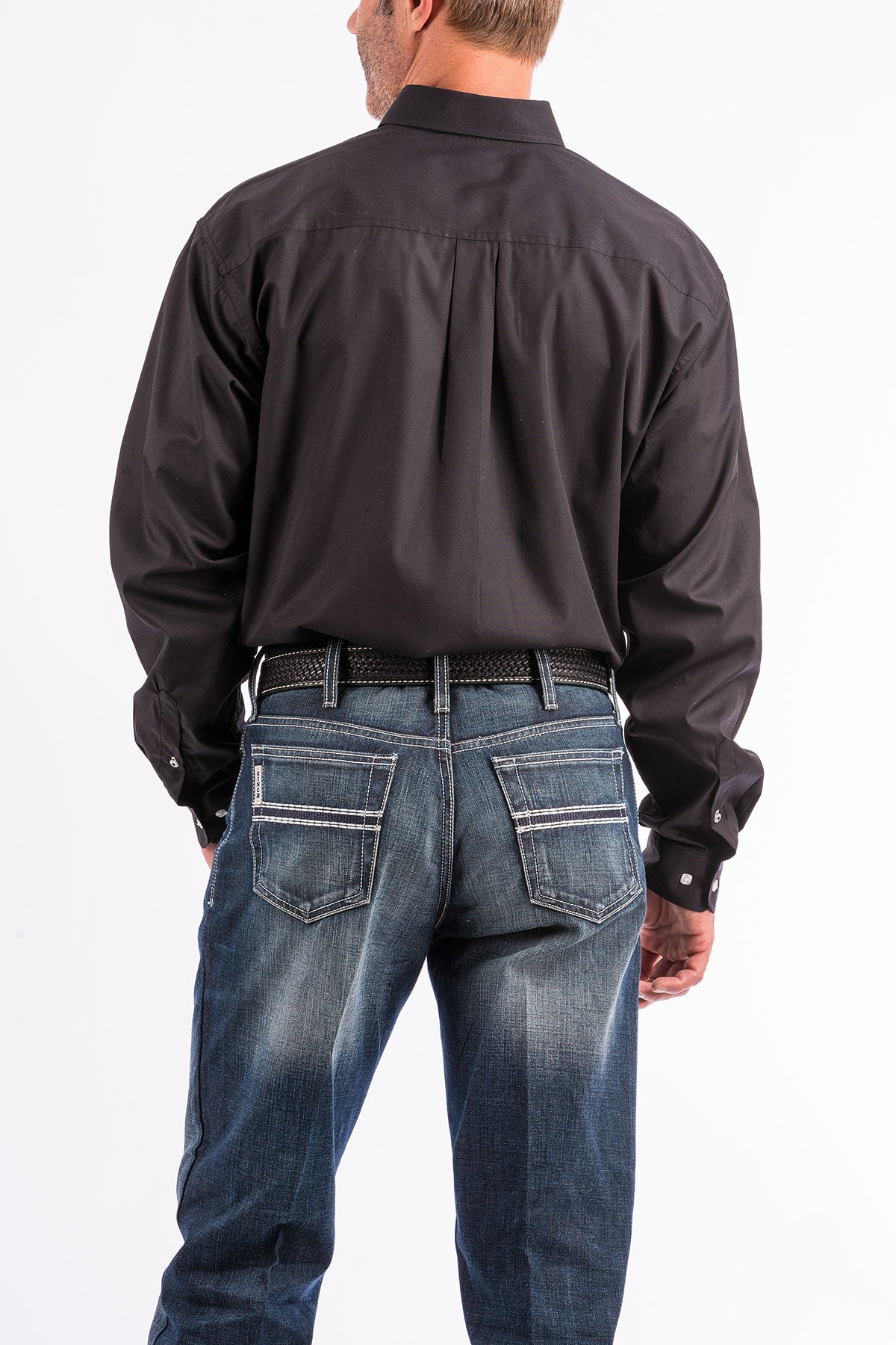 CINCH MEN'S SOLID BLACK BUTTON-DOWN WESTERN SHIRT