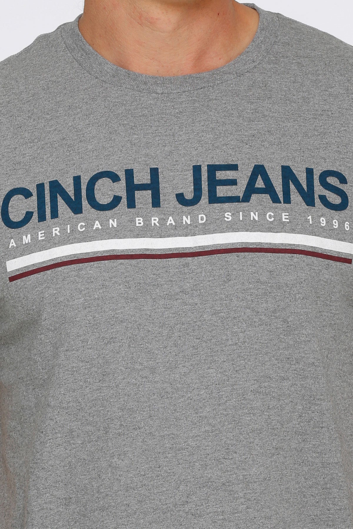 MEN'S CINCH DENIM TEE SHIRT- HEATHERED GREY