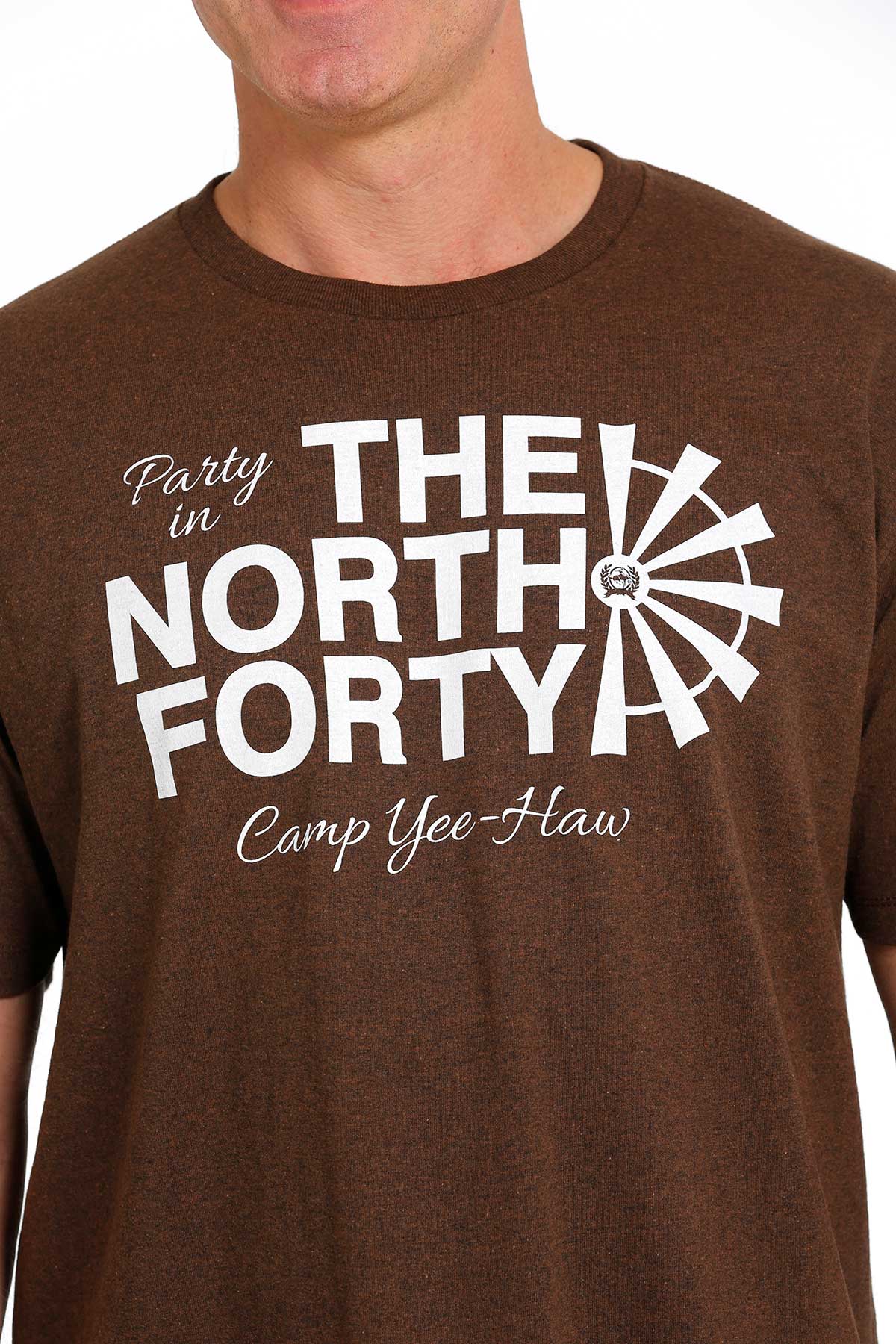 CINCH MEN'S NORTH FORTY TEE - HEATHER BROWN