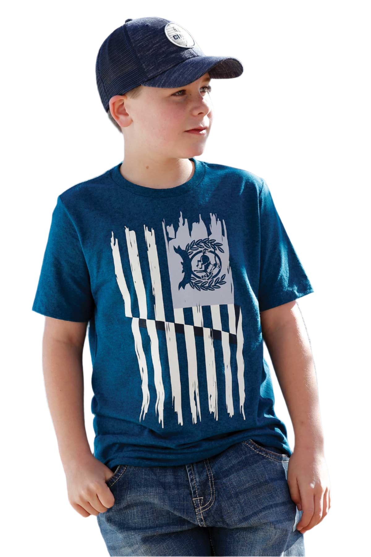 Cinch BOYS PRINT TEE - HEATHERED TEAL
