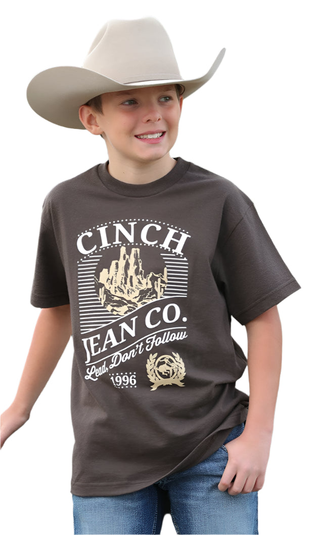 Cinch Youth Boy's Cinch Jean Co. Brown Graphic T-shirt