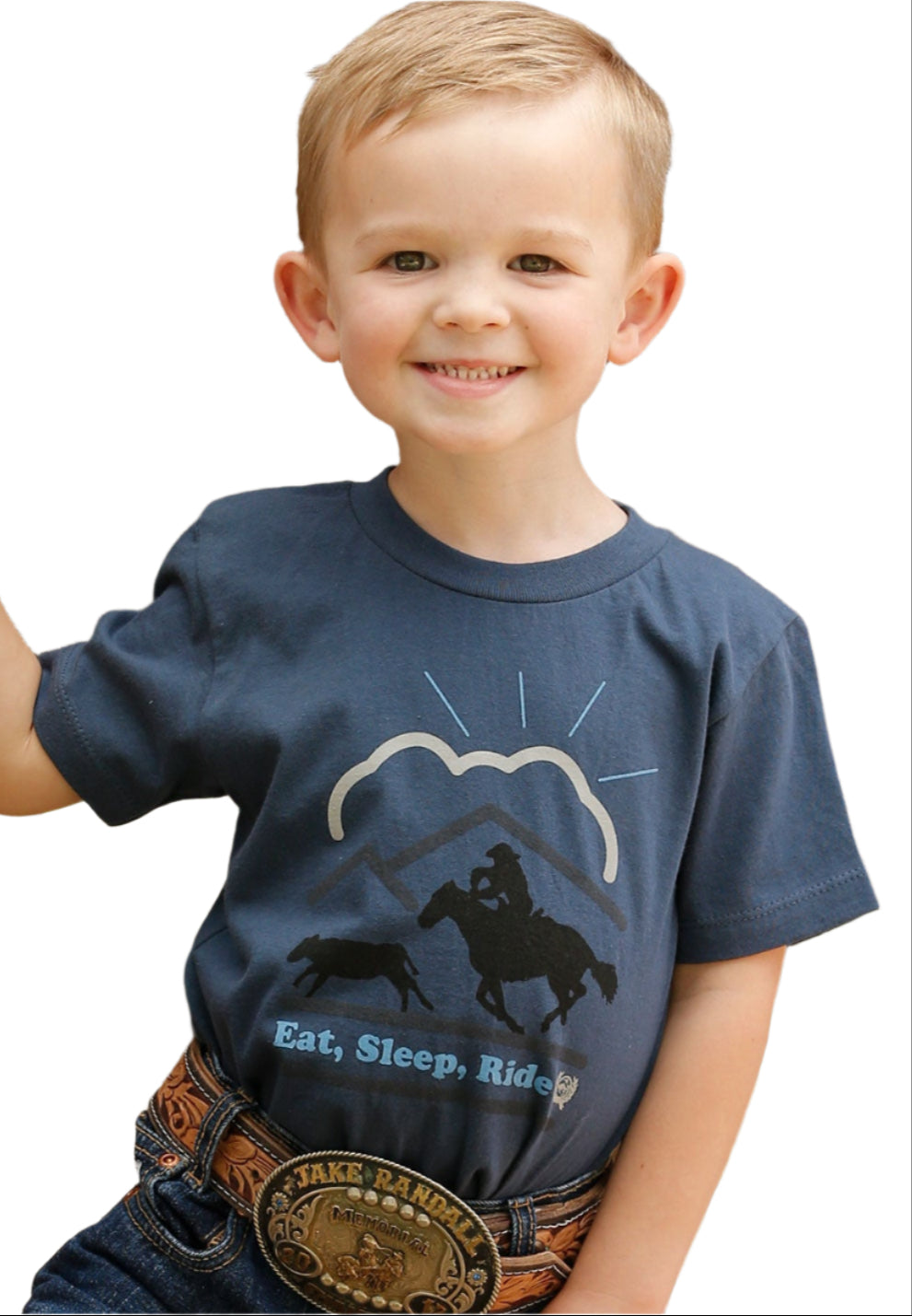 CINCH INFANT BOYS "EAT, SLEEP, RIDE" BLUE TEE