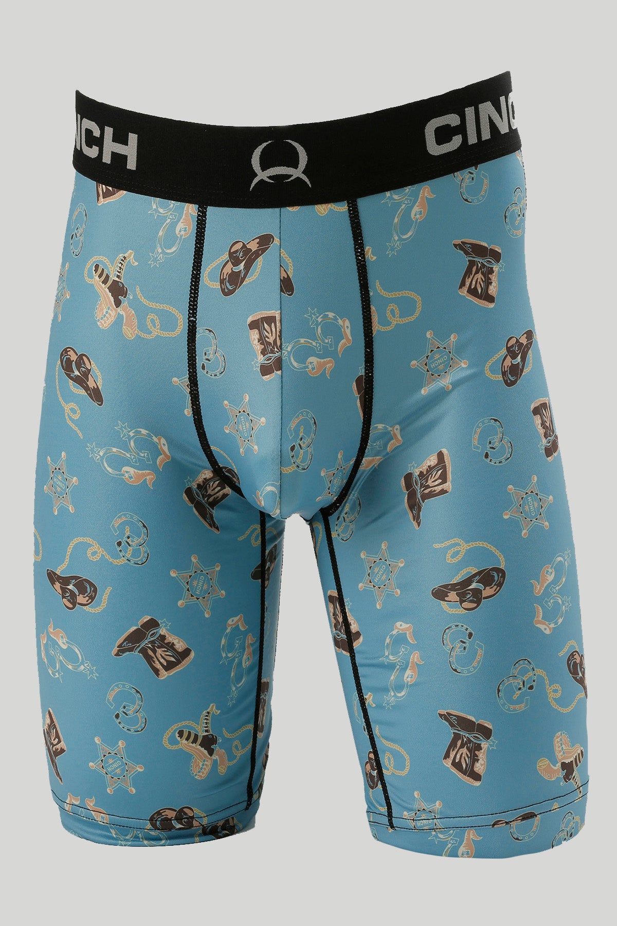 CINCH MEN'S 9" SHERIFF BOXER BRIEFS - TURQUOISE