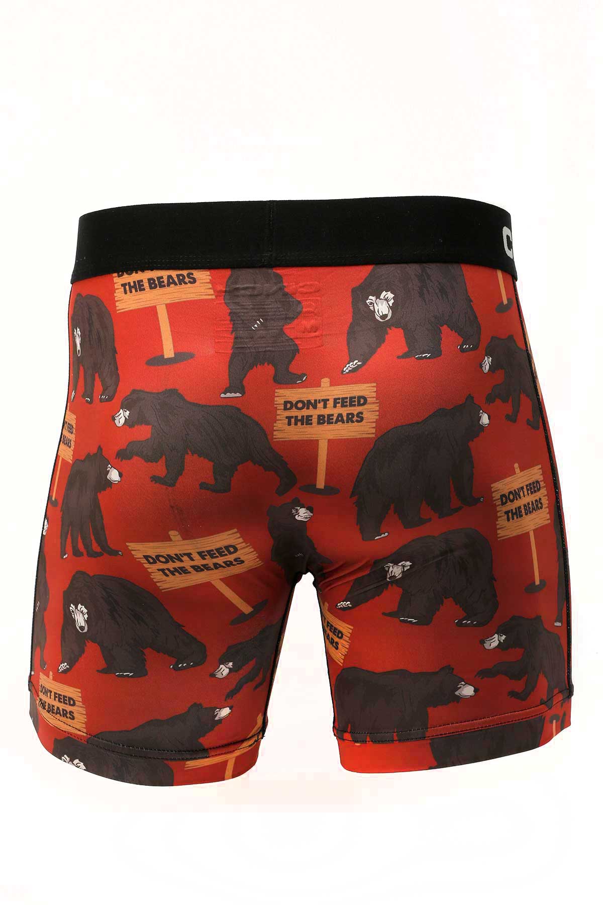 CINCH MEN'S 6" BEARS BOXER BRIEFS - RED