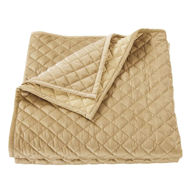 VELVET DIAMOND QUILT in GOLD, KING