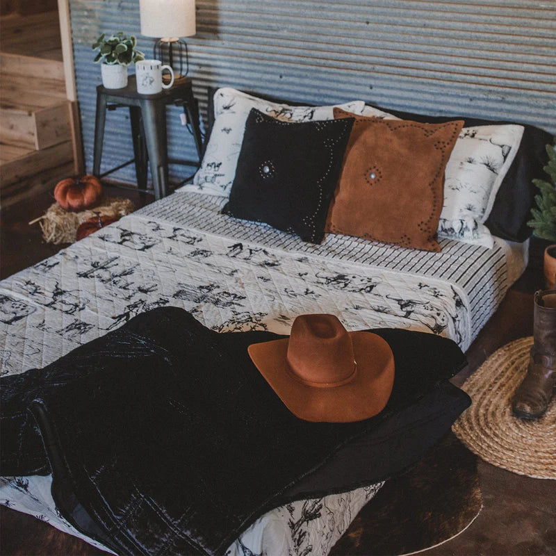 RANCH LIFE PRINTED REVERSIBLE QUILT SET, FULL/QUEEN