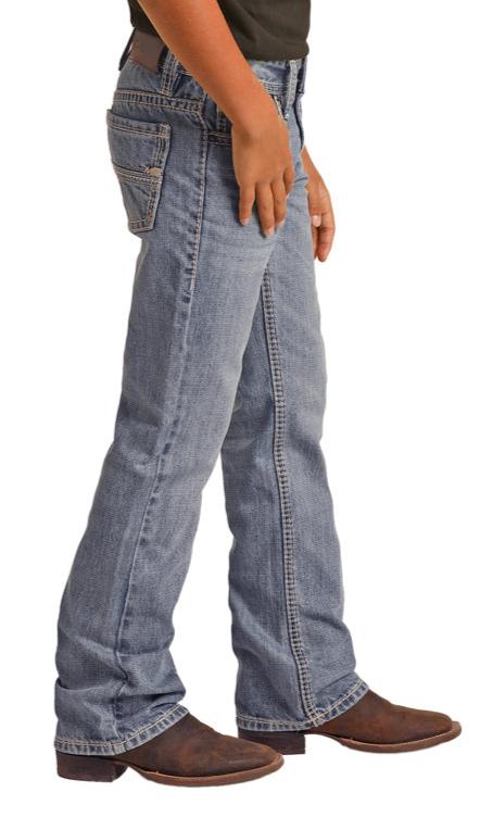 Rock & Roll Boy's Denim Flat Seam Bootcut Jeans
