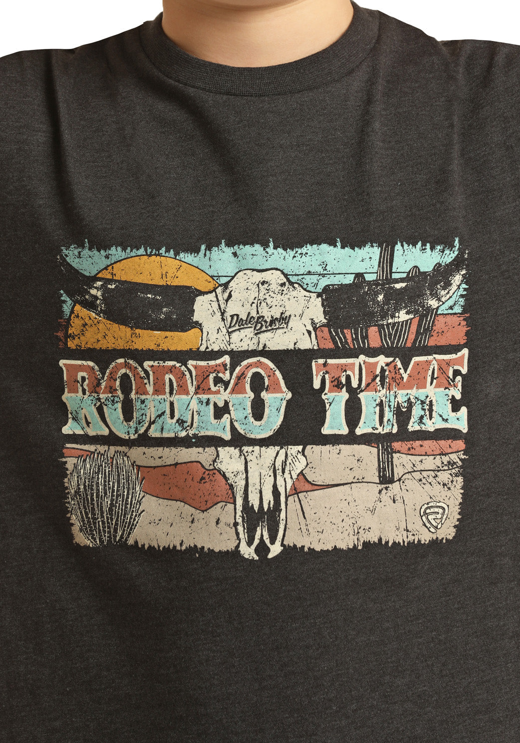 ROCK & ROLL DENIM BOYS DALE BRISBY RODEO TIME BLACK T-SHIRT
