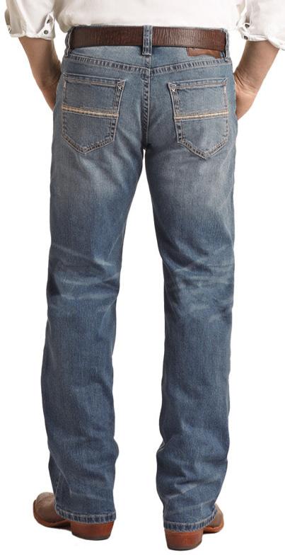 ROCK & ROLL DENIM RELAXED FIT STRETCH STRAIGHT BOOTCUT JEANS