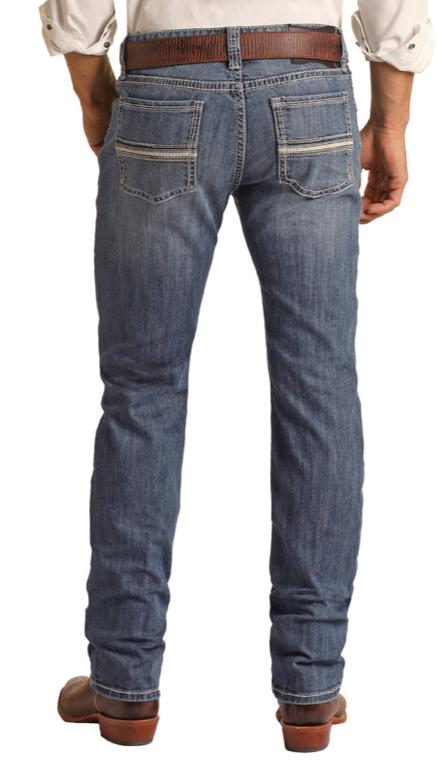 ROCK & ROLL MEN'S REVOLVER SLIM FIT STRETCH STRAIGHT JEANS