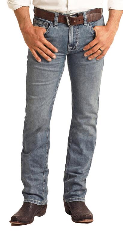 ROCK ROLL MEN'S REVOLVER STRAIGHT SLIM BOOT CUT JEAN