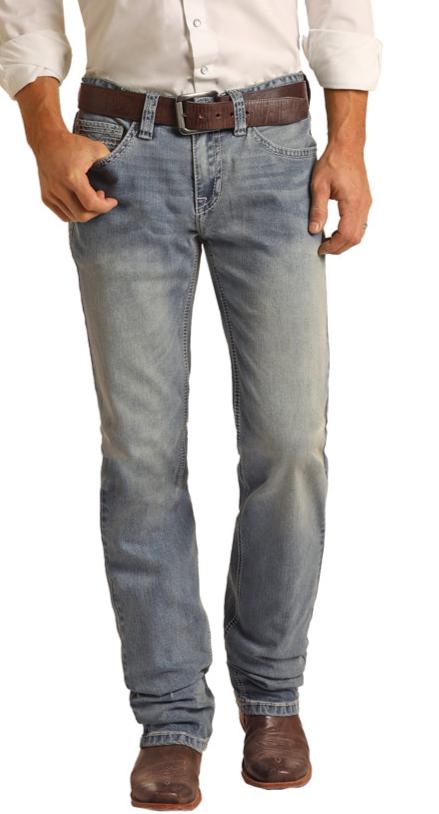 Rock & Roll Denim Men's Pistol Stackable Light Vintage Wash Jean